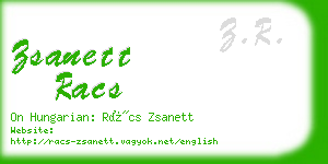 zsanett racs business card